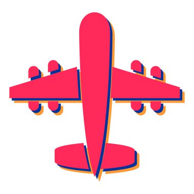 Çizgi film tarzında beyaz arkaplanda izole edilmiş bir uçak simgesi. düzlem sembolü çizimi.