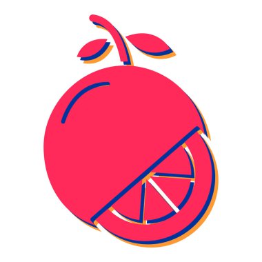 Turuncu meyve simgesinin vektör illüstrasyonu