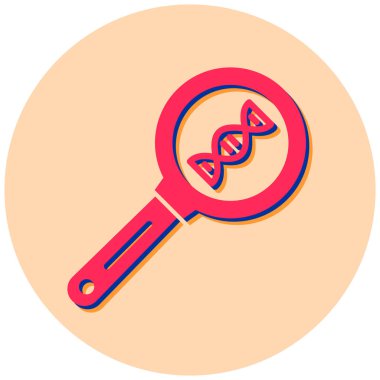 DNA düz simgesi, vektör illüstrasyonu