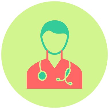 Doktor. Web simgesi basit illüstrasyon