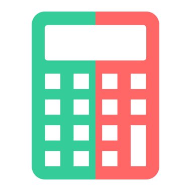 hesap makinesi düz simgesi, vektör illüstrasyonu