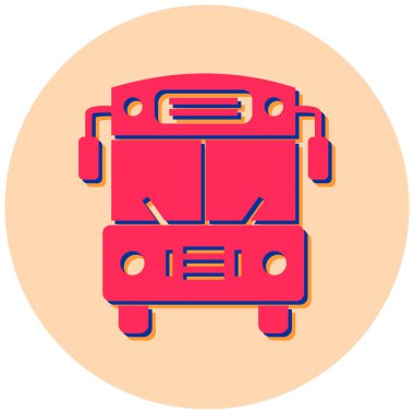 Okul otobüsü. Basit resimleme