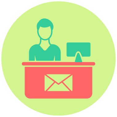 Ofis çalışanının vektör illüstrasyonu