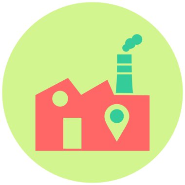 Fabrika. Web simgesi basit illüstrasyon