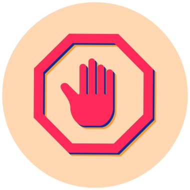 dur işareti simgesi, vektör çizimi