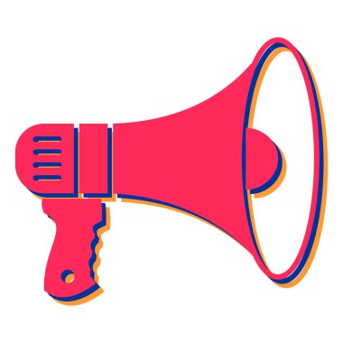 Hoparlörlü megafon, vektör illüstrasyonu