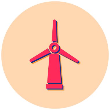 Rüzgâr türbini simgesi beyaz arkaplanda izole edilmiş. Enerji sembolü. vektör illüstrasyonu