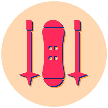 Kaykay. Web simgesi basit illüstrasyon