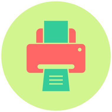 Yazıcı. Web simgesi basit tasarım