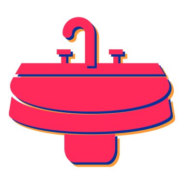 banyo lavabosu ikon vektör çizimi tasarımı