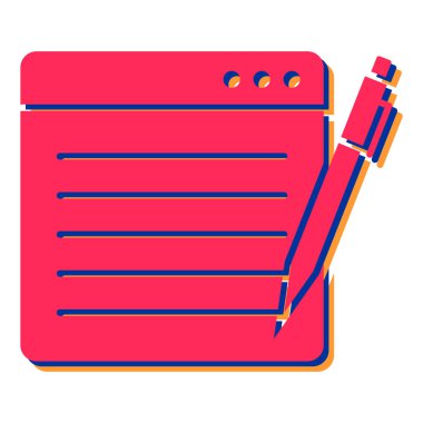 kalem ve kalem vektör illüstrasyon tasarımı içeren not defteri