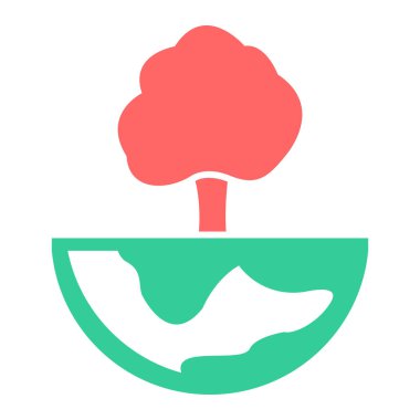 Bir ağaç simgesinin vektör illüstrasyonu