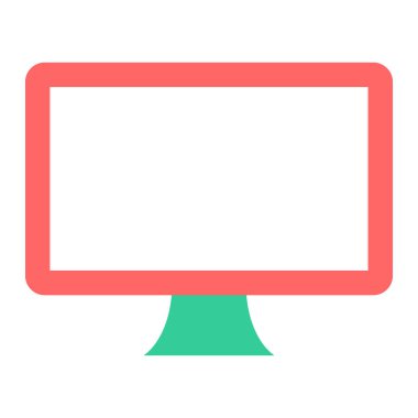Monitör. Web simgesi basit illüstrasyon
