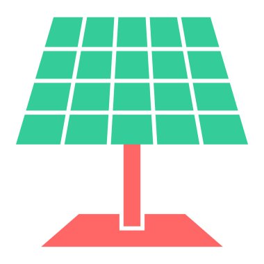 Güneş paneli simgesi. Ağ için enerji vektör simgelerinin basit çizimi