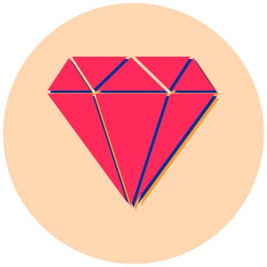 Elmas. Web simgesi basit illüstrasyon