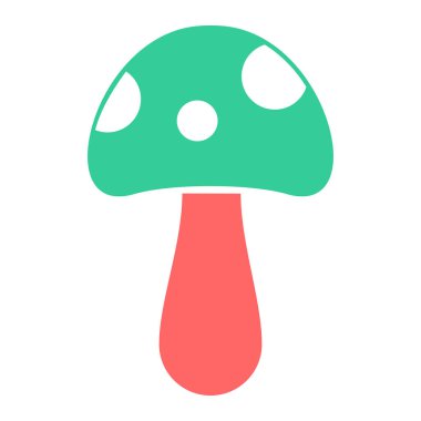 Mantar ikonu. Zehirli mantar çizgi filmi ağ için vektör çizimi