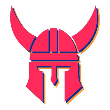 Viking miğferi ikonu. Beyaz arka planda izole edilmiş web tasarımı için ortaçağ şövalye vektör simgeleri karikatürü