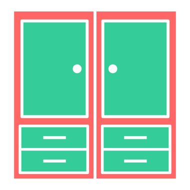 Gardırop. Web simgesi basit illüstrasyon