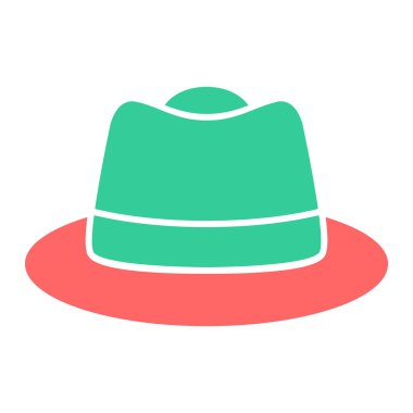 Şapka ikonu. Web için kovboy aksesuar vektör simgelerinin basit çizimi