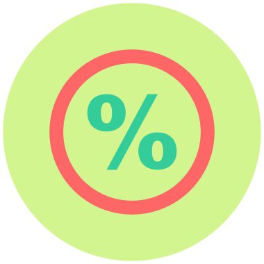 - Yüzde. Web simgesi basit illüstrasyon