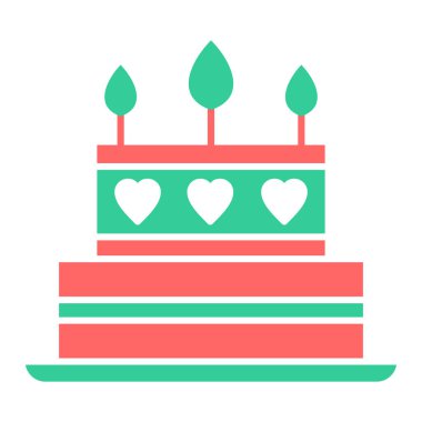 Mum vektör illüstrasyon tasarımlı doğum günü pastası