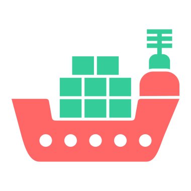 kargo gemisi. Web simgesi basit illüstrasyon