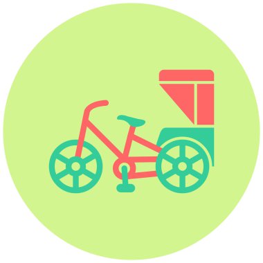 Rickshaw 'ı çalıştır. Web simgesi basit illüstrasyon