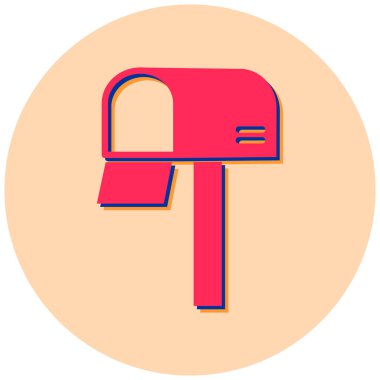 Posta kutusu. Web simgesi basit illüstrasyon