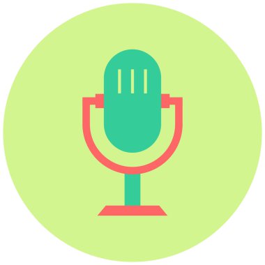 Mikrofon. Web simgesi vektör illüstrasyonu