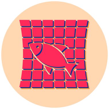 Balık. Web simgesi basit illüstrasyon