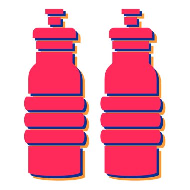 Bir şişe su ikonu. Web için titretici vektör simgelerinin karikatür çizimi