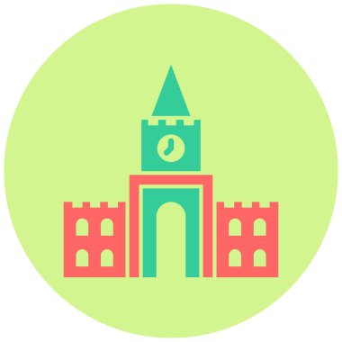 Bina. Web simgesi basit illüstrasyon