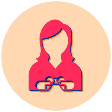 Kadın. Web simgesi basit illüstrasyon