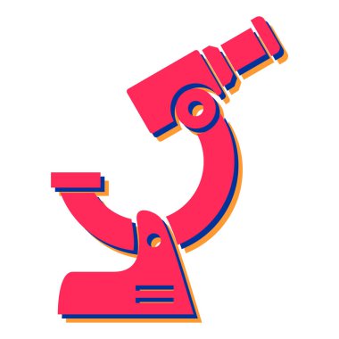 Mikroskop simgesi. Beyaz arkaplanda izole edilmiş web tasarımı için bilimsel laboratuar vektör simgelerinin izometriği