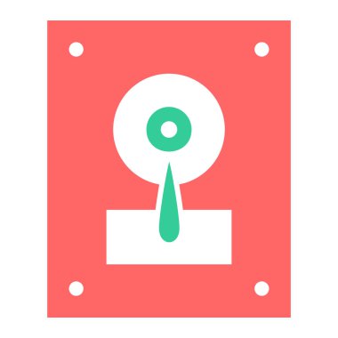 Sabit disk simgesi, vektör illüstrasyonu basit tasarım 