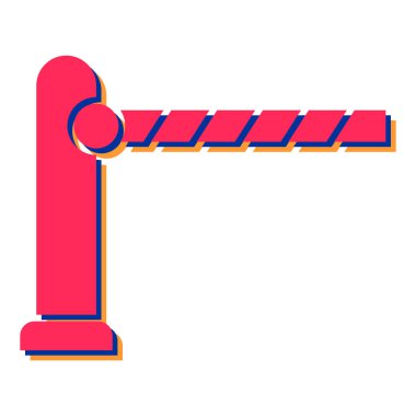 bariyer simgesi. Yol sembolü illüstrasyonunun izometriği. beyaz arkaplanda izole