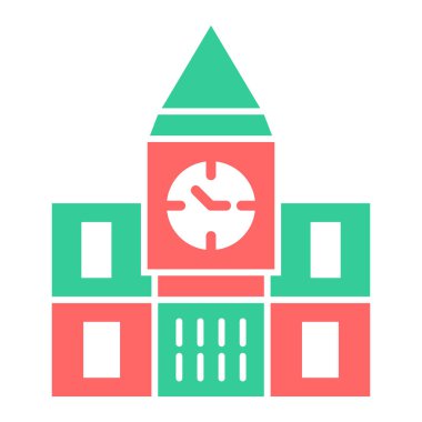 Bina. Web simgesi basit illüstrasyon