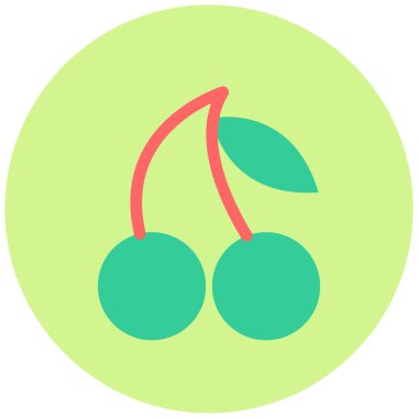 Kiraz. Web simgesi basit illüstrasyon