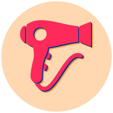 Saç kurutma makinesi. Web simgesi basit tasarım