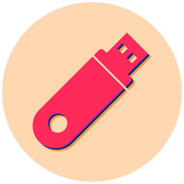 USB flash disk simgesi. Web tasarımı için basit hafıza kartı vektör simgeleri çizimi