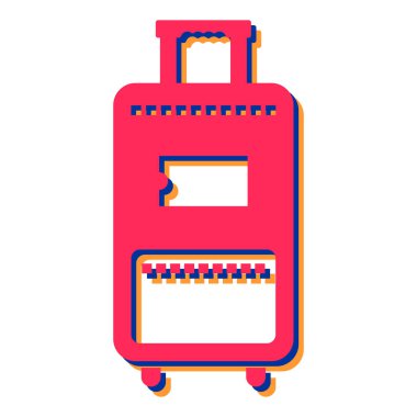 bagaj çantası ikonu. Web tasarımı için bavul vektör simgelerinin düz çizimi