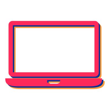 dizüstü bilgisayar simgesi. Web tasarımı için dizüstü dizüstü vektör simgeleri içeren düz resimleme