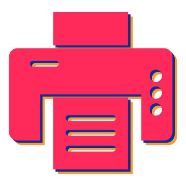 Yazıcı simgesi vektör illüstrasyonu