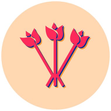 Dairedeki kırmızı ve beyaz simgenin vektör illüstrasyonu