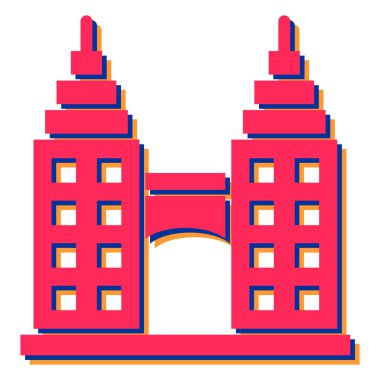 Bir bina simgesinin vektör illüstrasyonu