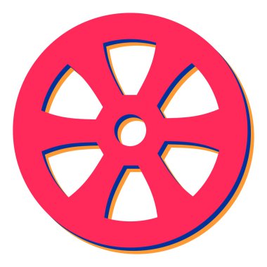 Tekerlek simgesi, basit tasarım vektör çizimi