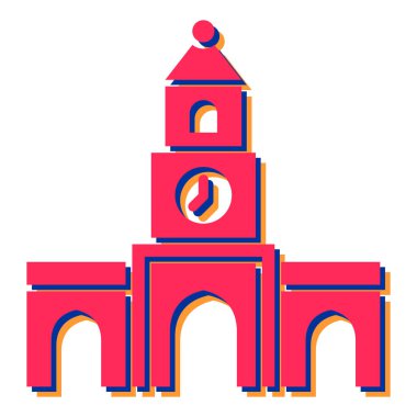 Bir bina simgesinin vektör illüstrasyonu