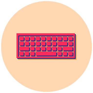 Klavye. Web simgesi basit illüstrasyon