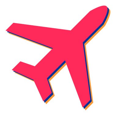 Uçak ikonu. Web için düzlem vektör simgelerinin düz çizimi