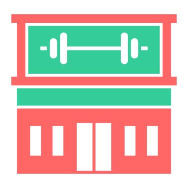 Spor salonu düz vektör simgesi